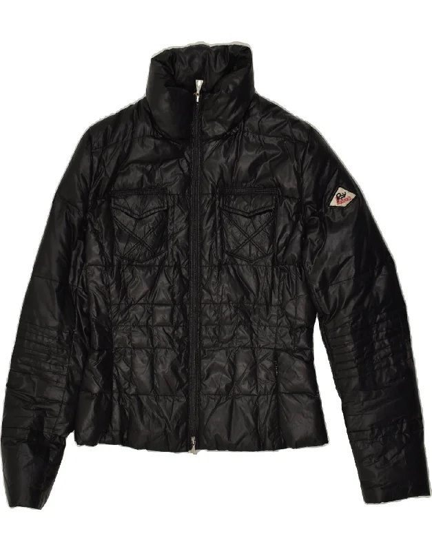 ROY ROGERS Womens Padded Jacket EU 40 Medium Black Polyamide