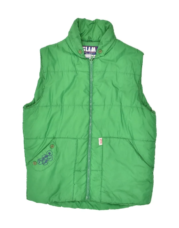 SLAM Womens Padded Gilet UK 14 Medium Green Polyester