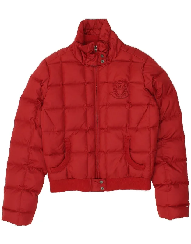 TOMMY HILFIGER Womens Padded Jacket UK 14 Large Red