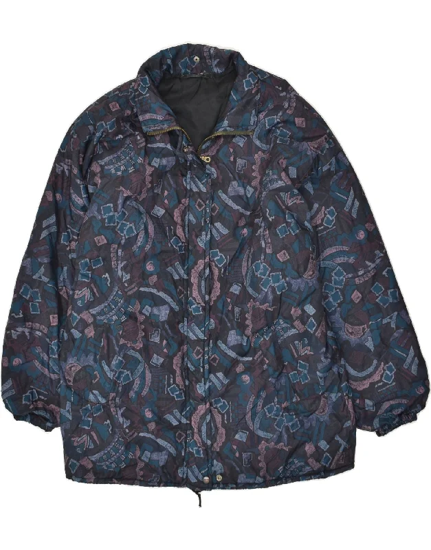 VINTAGE Womens Abstract Pattern Padded Jacket UK 22 3XL Multicoloured