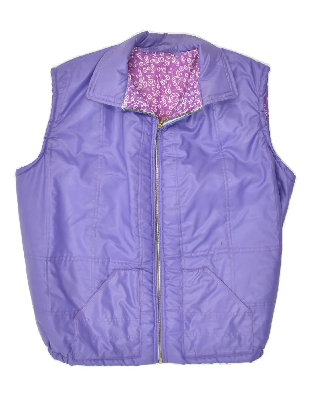 VINTAGE Womens Gilet UK 16 Large Purple