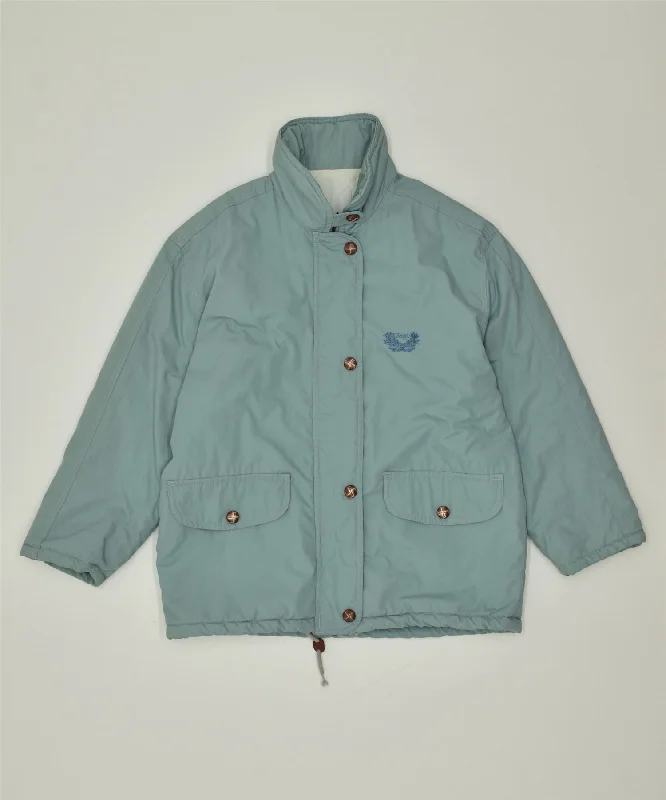 BRUGI Womens Windbreaker Jacket UK 16 Large Blue Vintage