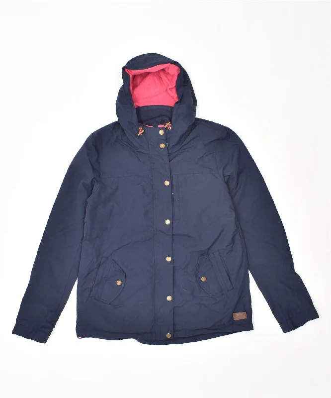 FAT FACE Womens Windbreaker Jacket UK 10 Small Navy Blue Cotton