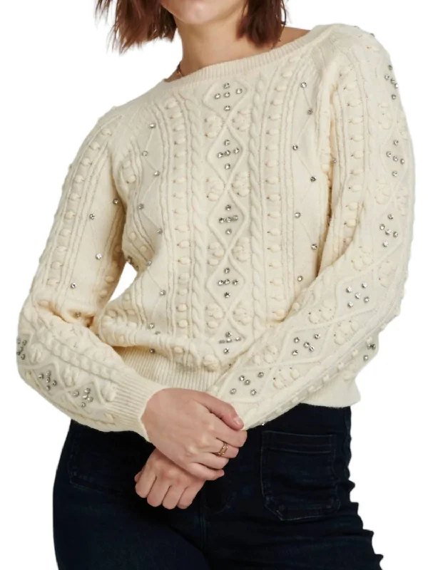 Carla Embellished Sweater In Birch