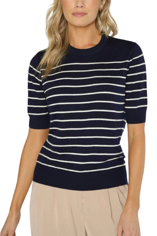 Claire Sweater Top In Navy