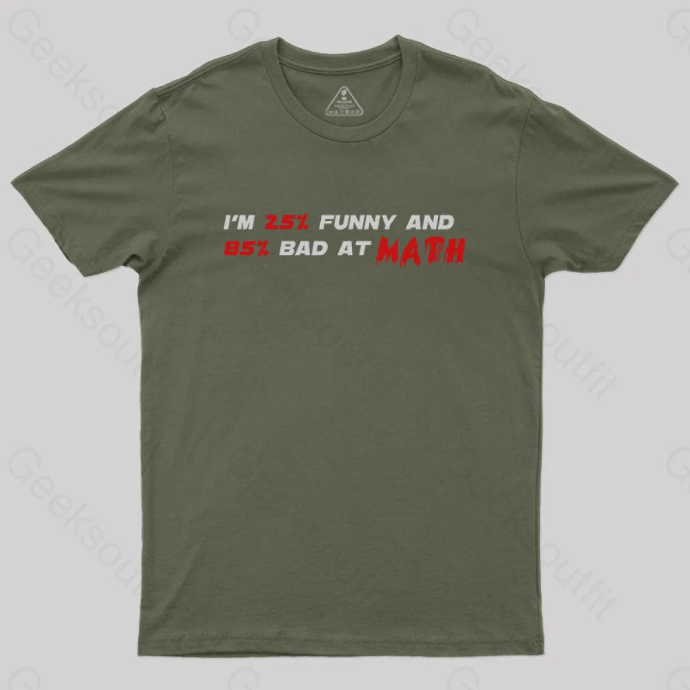 I'm 25% Funny and 85% Bad at Math T-Shirt