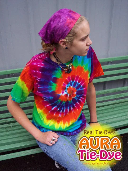 Short Sleeve Rainbow Spiral Tie-Dye