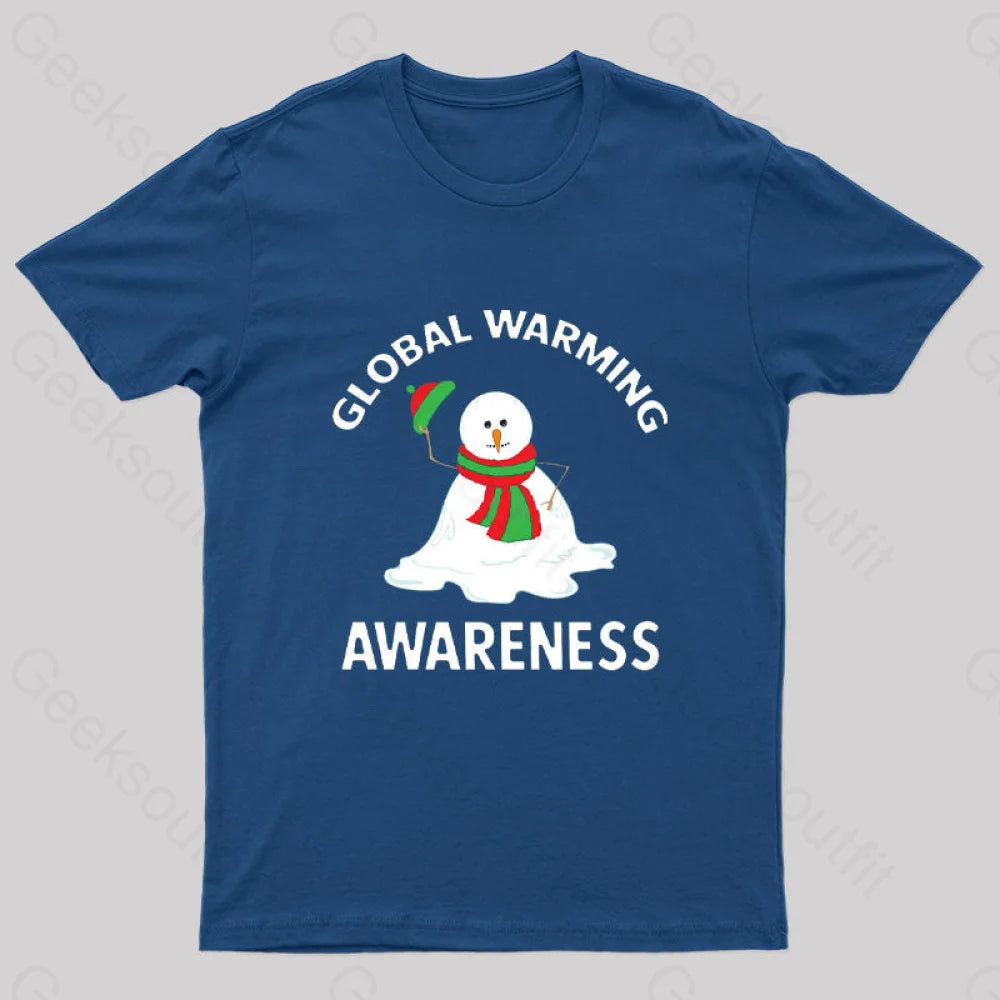 Snowman Global Warming Awareness T-Shirt