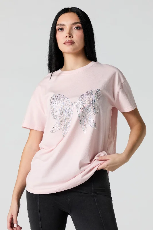 Sequin Bow Boyfriend T-Shirt