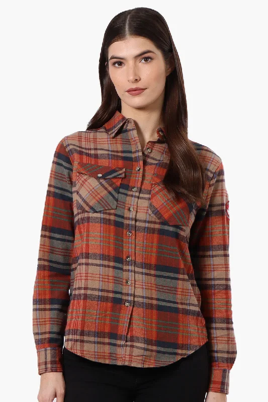 Canada Weather Gear Plaid Button Up Shirt - Rust