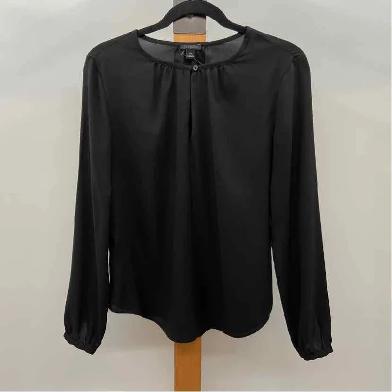 Ann Taylor Women's Size XS Black Solid Long Sleeve Shirt