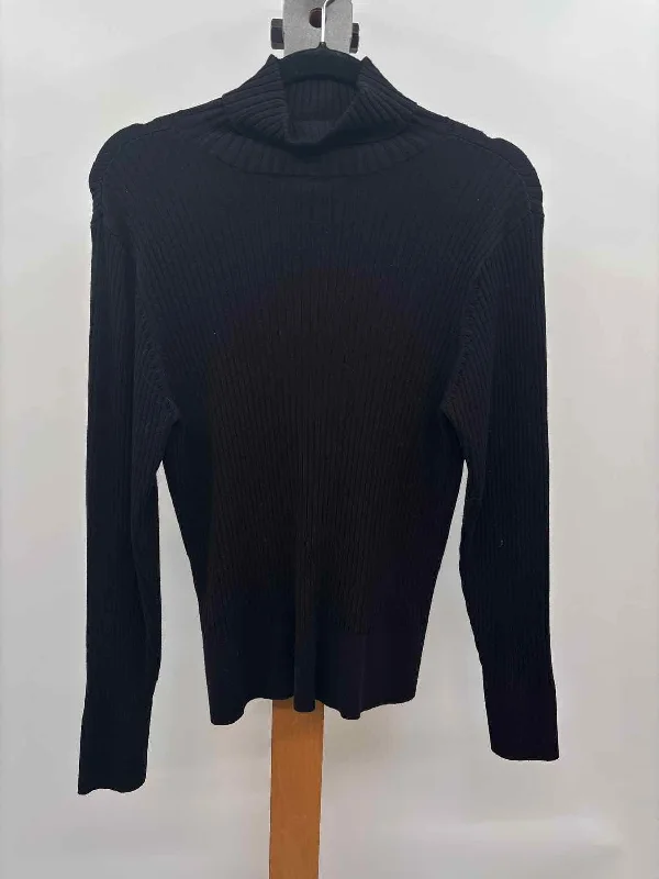 Apt 9 Women's Size L Black Ribbed Long Sleeve Shirt