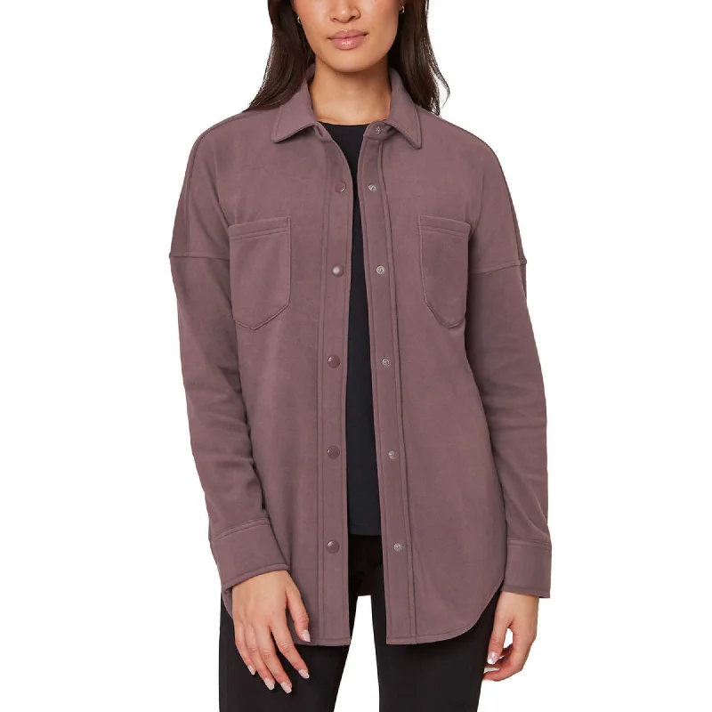 Mondetta Women's Soft Plush Cozy Moisture Wicking Snap Button Up Shirt