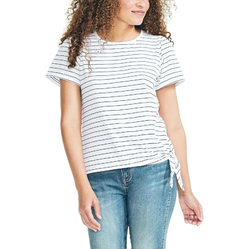 Nautica Women's Lightweight Cotton Jersey Tee Side Tie T-Shirt