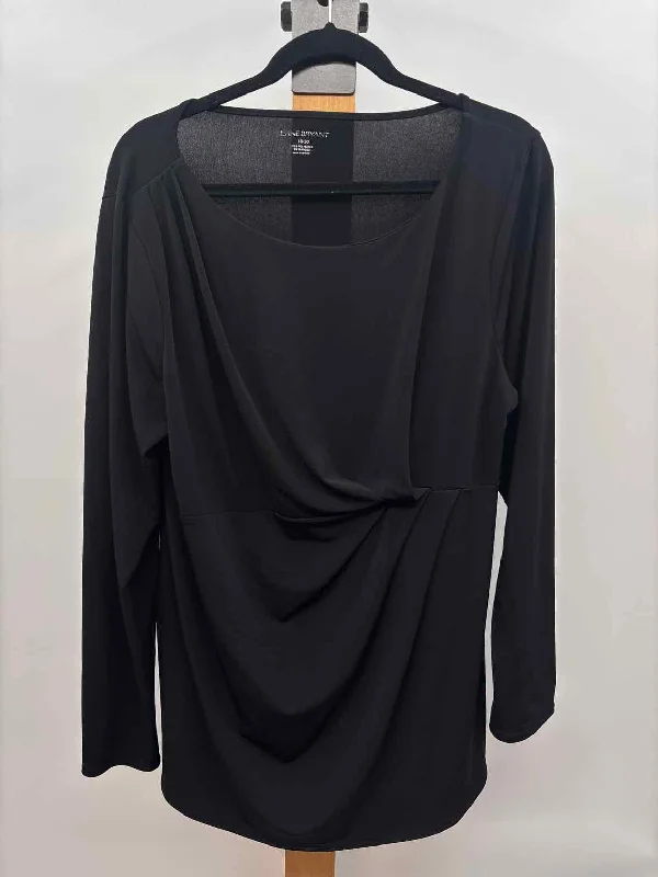 Lane Bryant Women's Size 18 Black Solid Long Sleeve Shirt