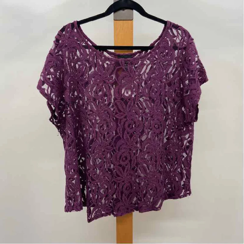 Lane Bryant Women's Size 1X Purple Lace Sleeveless Shirt