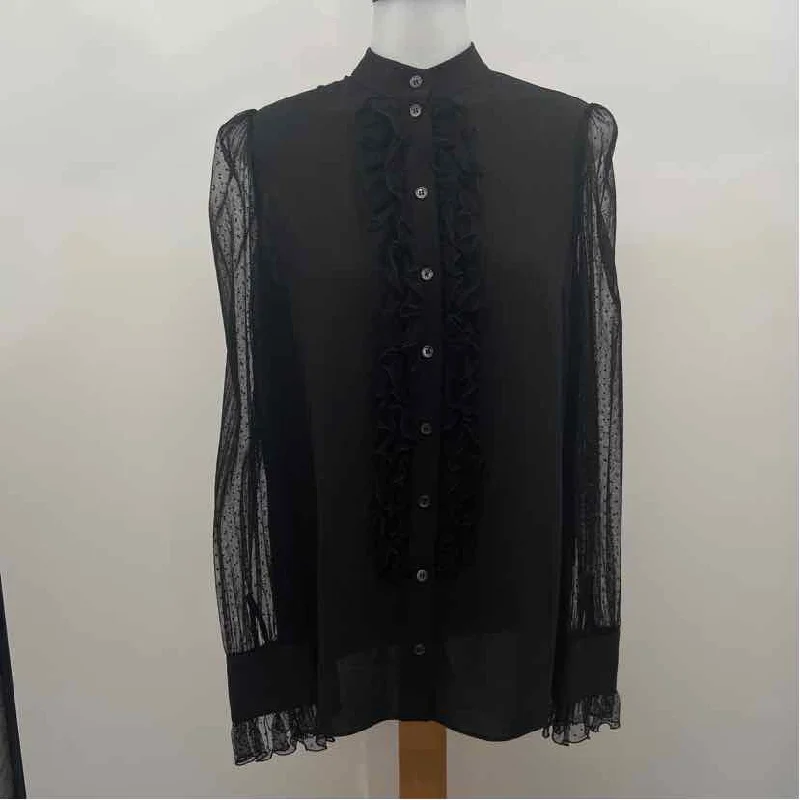 Michael Kors Women's Size S Black tulle Long Sleeve Shirt