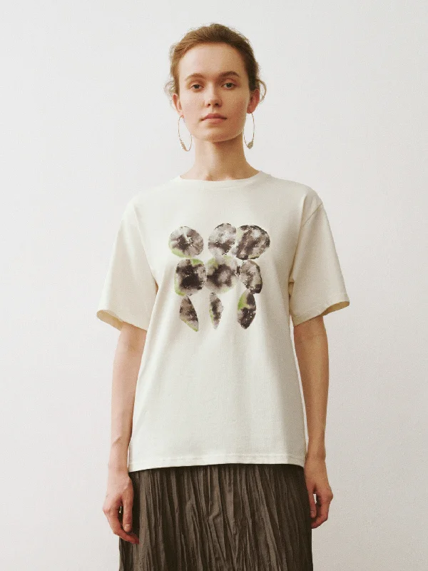 Printed Crew Neck Straight T-Shirt