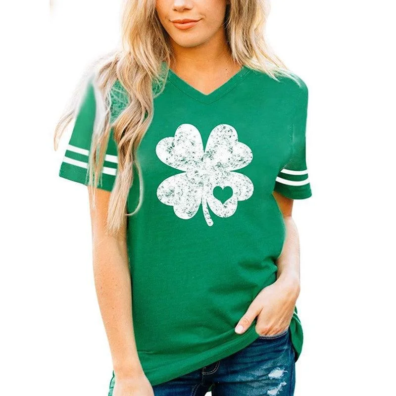 St. Patrick's Day Four-leaf Clover & Shamrock T-shirt