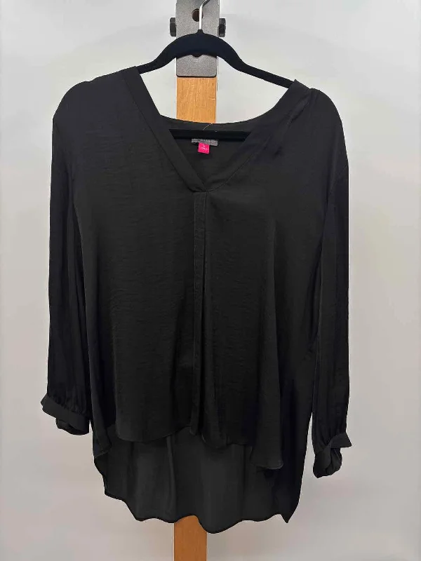 Vince Camuto Women's Size XL Black Solid Long Sleeve Shirt